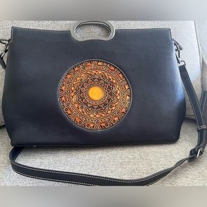 Genuine large, leather handbag/crossbody